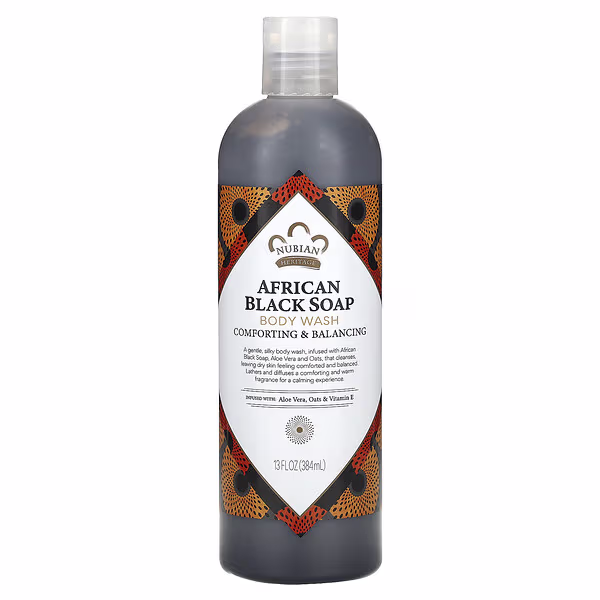 Nubian Heritage, African Black Soap, Body Wash, 13 fl oz (384 ml)