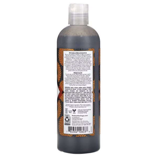 Nubian Heritage, African Black Soap, Body Wash, 13 fl oz (384 ml) - Image 2