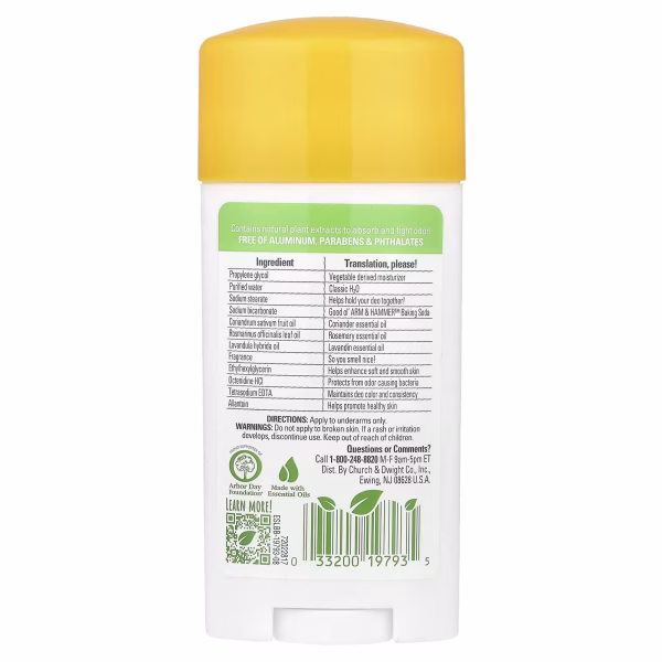 Arm & Hammer, Essentials with Natural Deodorizers, Deodorant, Rosemary Lavender, 2.5 oz (71 g) - Image 2