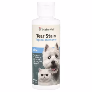 NaturVet, Tear Stain, Topical Remover, Aloe, For Dogs & Cats, 4 fl oz (118 ml)