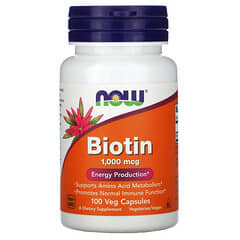 NOW Foods, Biotin, 1,000 mcg, 100 Veg Capsules - Image 8