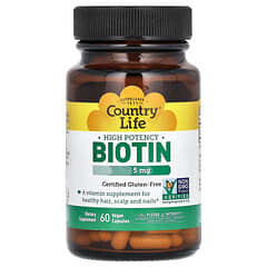 producs-188_1.jpg Country Life, High Potency Biotin, 5 mg, 60 Vegan Capsules