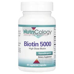Nutricology, Biotin 5000, 5,000 mcg , 60 Vegetarian Capsules - Image 3