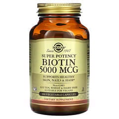 Solgar, Biotin, 5,000 mcg, 100 Vegetable Capsules - Image 3