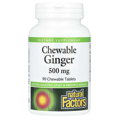 Natural Factors, Chewable Ginger, 500 mg, 90 Chewable Tablets - Image 3