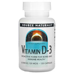 Source Naturals, Vitamin D-3, 125 mcg (5,000 IU), 120 Capsules - Image 3