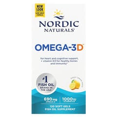 Nordic Naturals, Omega-3D, Lemon, 120 Soft Gels - Image 4