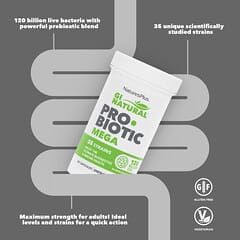 NaturesPlus, GI Natural Probiotic Mega, 120 Billion CFU, 30 Capsules - Image 3