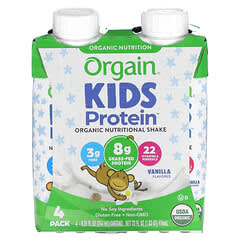 Orgain, Kids Protein, Organic Nutritional Shake, Vanilla, 4 Pack, 8.25 fl oz (244 ml) Each - Image 4